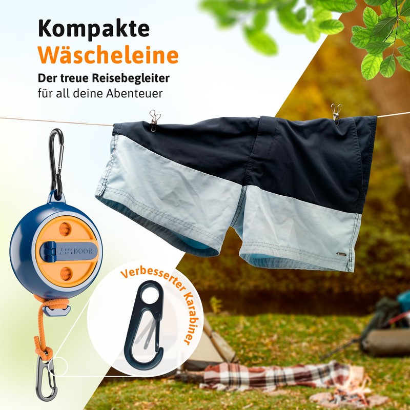 AUTDOOR® Extendable Washing Line with Fold-Out Hand Crank for Effortless