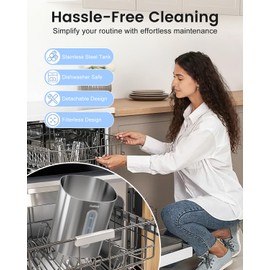 Stainless Steel Humidifier Dishwasher Safe, 4L/1Gal Cool Mist Humidifiers for Bedroom, Easy Clean Humidifier Large Room, Humidifiers for Baby Nursery Living Room Office Plant, Black