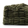 BATTILO HOME Olive Green Faux Fur Throw Blanket for Bed,