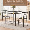 VECELO 3 Piece Round Dining Table & Chairs Set for