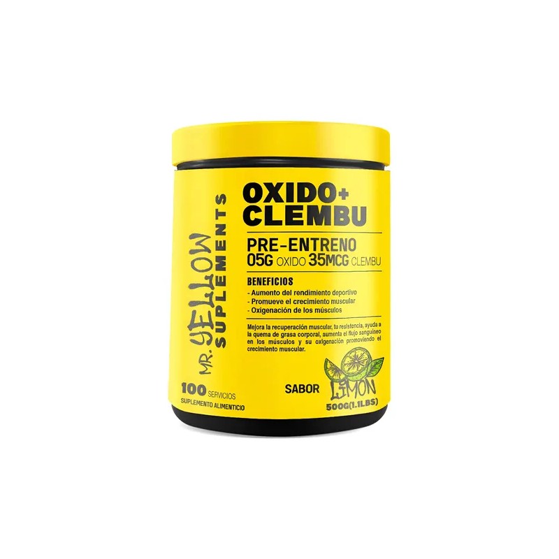 Suplemento Pre Entreno Polvo Limón Óxido Nítrico Clembuterol 500g Mr.