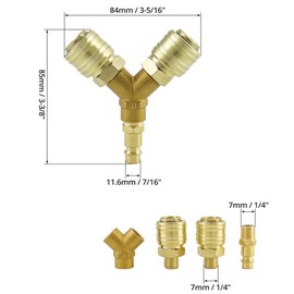 Compressed Air Y Splitter 2-Way Quick Coupling System Metal Design