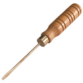 WEDO Slotted Screwdriver, Precision Screwdriver with Wooden Handle,Non-Sparking Flat Head Screwdriver,Tip Size 3mm,Length 150mm,Beryllium Copper,DIN Standard,BAM Certification
