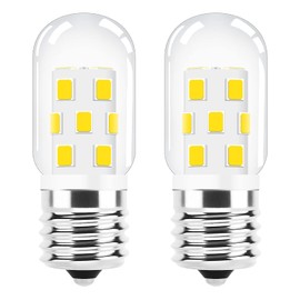 LED Microwave Light Bulb Over Stove Appliance 8206232A 40W Incandescent Equivalent, E17 LED Bulb Dimmable for Refrigerator, Range Hood, 3W 380LM Warm White 3000K, T7 Intermediate Base, Pack of 2