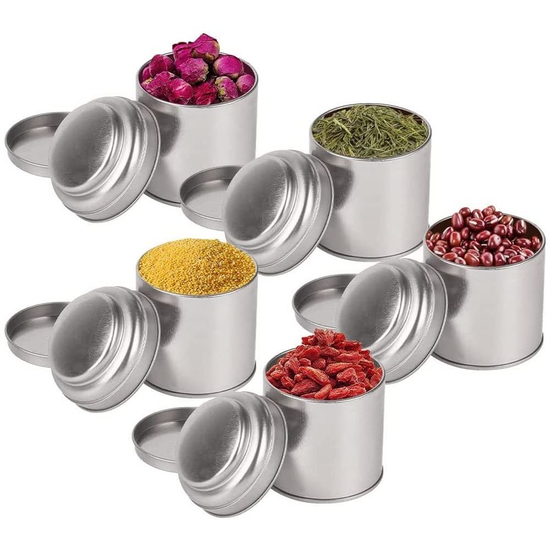 berjalan Pack of 6 Mini Tea Canisters with Airtight Lids,