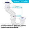 (1 Pack-White) eflyefly 1-1/2 inch J Adjustable Bend for Kitchen