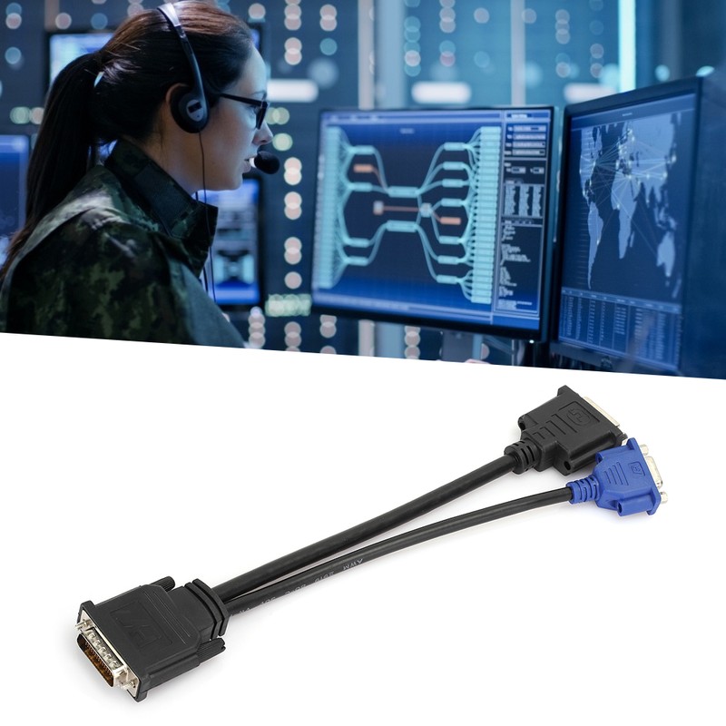 Female Dual Computer Monitor Extension Cable Adapter DMS 59 Pin
