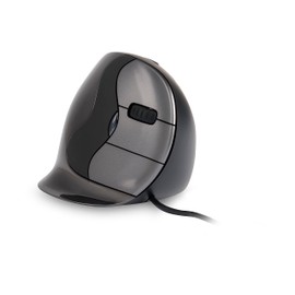 BakkerElkhuizen Evoluent D Wired Small, Vertikale Maus, Rechtshänder, Dunkelgrau/Schwarz/Silber