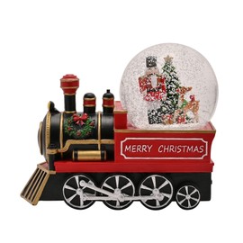 The Seasonal Gift Co - Steam Train Snow Globe - Illuminated Decorative Ornament - Whimsical Christmas Home Decor & Homeware Gifting Present for Xmas, Festive Season & Noel.