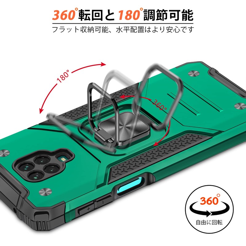 WACJOSD C82-note9s-01 Redmi Note 9S Case, Ring, Shockproof, Shock Absorbing,