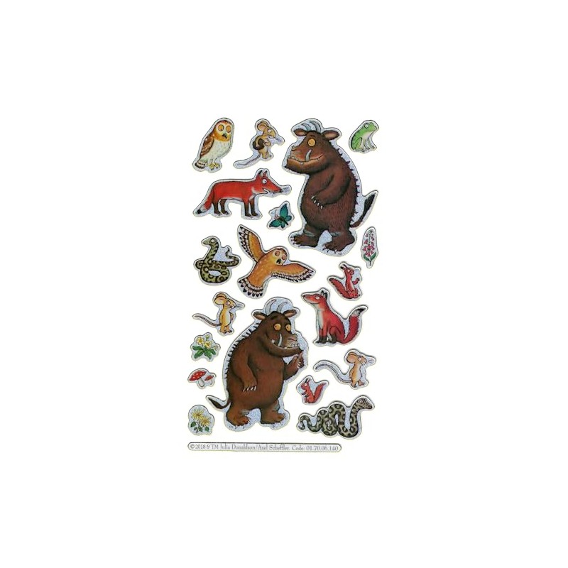 Paper Projects 01.70.06.140 The Gruffalo Sparkly Reusable Stickers, Blue, 19.5cm