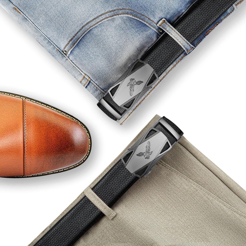 Itiezy Men’s Belt Automatic Ratchet, 35 mm Wide, Leather -