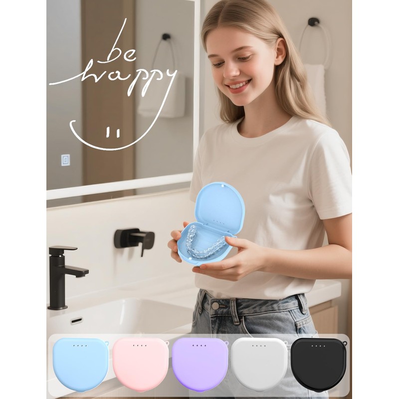 HEMILAB Retainer Case, Compatible with Invisalign, Vivera, Slim Aligner Case