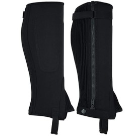 TackField Unisex Adult Amara Synthetic Equestrian Half Chaps (Black, X-Large)