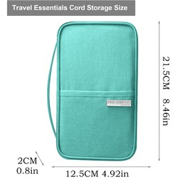 Travel Passport Wallet, Family Passport Holder, Travel Wallet,Trip Document Organizer,Travel Series (Nylon Green)