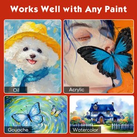 Paint Brush Set: 26 Pcs Nylon Paint Brushes Sets for Kids, Adults and Beginners, Professional Artist Series with Angled, Round, Flat, Detail, Fan Paintbrush for Oil, Acrylic and Watercolor Painting