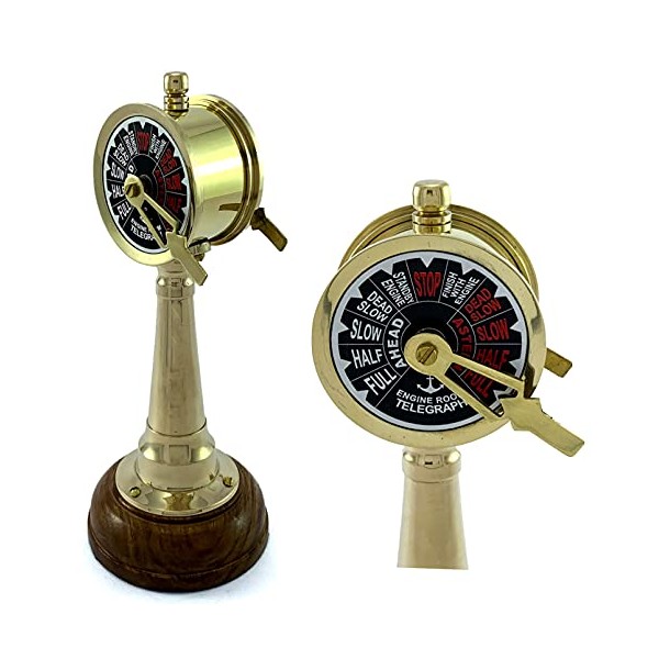 Antique Vibes Titanic Ship Brass Telegraph on Wooden Base Ship/Boat