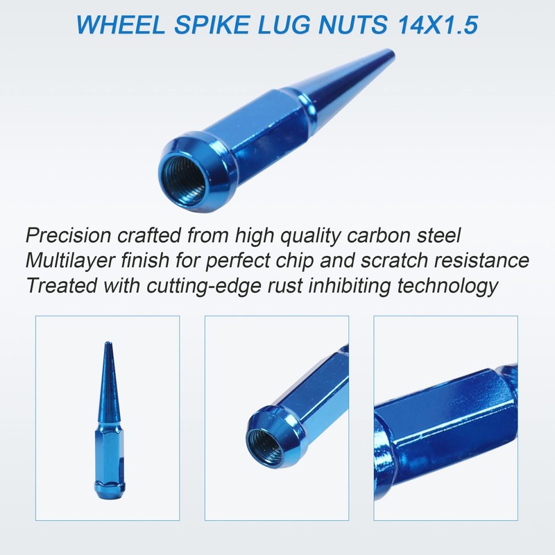 JDMSPEED New Wheel Spike Lug Nuts (24pcs) with 1 Socket