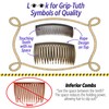 Good Hair Days Grip-Tuth Combs - 1 1/2" Side Combs,