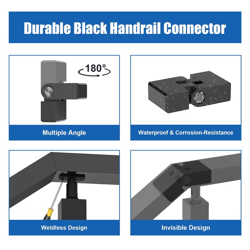 BLIKA 2 Pack Vertical Pivot Connectors with Screws, 180° Adjustable