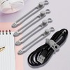TENOC Silicone Cable Ties 10 Pcs Grey Reusable Cable Holder