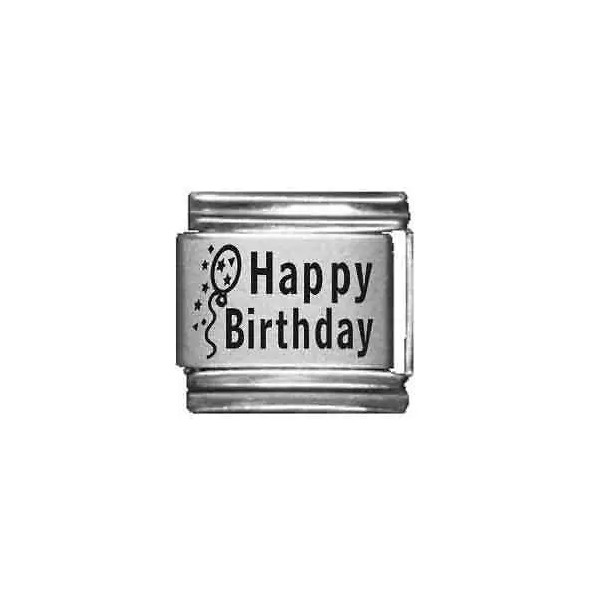 Clearly Charming Happy Birthday Laser Italian Charm