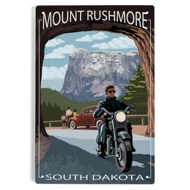 Lantern Press 6x9 Inch Metal Sign, Mount Rushmore National Memorial, South Dakota, Tunnel Scene