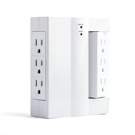 Uninex PS108 6-Outlet Swivel Side Socket Surge Protector Wall Tap, ETL Listed