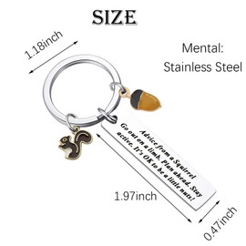 Animal Squirrel Keychain for Women Squirrel Jewelry Advice from a Squirrel Gifts for Squirrel Lovers Gift Nature Lovers (Squirrel KR)