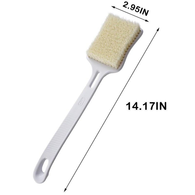2-piece Back Scrubber for Shower, 14" Long Handle Body Brush,