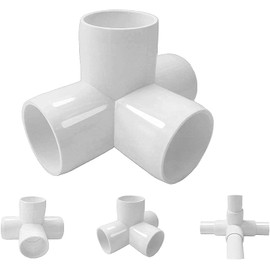 3/4 pvc fittings 4 directions pvc elbow 3/4" angle cross elbow 90 degree suitable for greenhouse tube, tent connection T-shirt, furniture construction grade SCH40 [4 Pack]