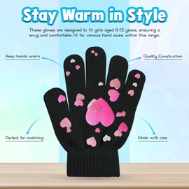 HiFEN® Kids Winter Magic Gloves Colorful Super Soft Stretchy Warm Full Finger Thermal Knit Gripper Gloves For Baby girl gloves One Size