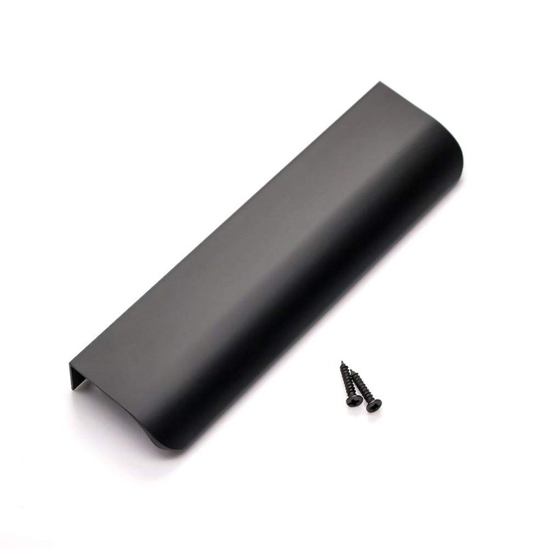 goldenwarm Door Finger Pull Black Hidden Drawer Handle for Kitchen