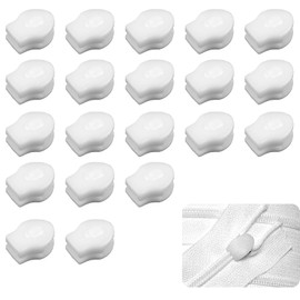 Zip Replacement for Zip Plastic Slider, Zip Slider Clothing Leaf Slider, Zip for Bed Linen for Luggage Bed Linen Clothing Slider Replacement (White)