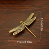 3pcs Gold Dragonfly Sculpture Solid Metal Insect Ornament Mini Insect