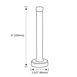 Door Stop, 6 Inch Extra Long Door Stopper, Wall Mounted, Gold Door Stops for Skirtings Door Stoppers with Rubber Bumper Tip Stainless Steel Doorstops Wall Protector, Brass Gold, 150mm