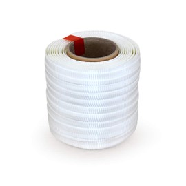 IDL Packaging - CW.34.M-1 Flat Rope 3/4" x 250' HD Woven Cord Strapping Roll 2425 lbs. Break Strength, 6" x 3" Core, White - 1 Roll