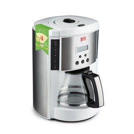 Melitta Aroma Series Programmable Drip Coffee Makers Parent (Aroma Enhance White 10 Cups) with 5-Pack Coffee Filter