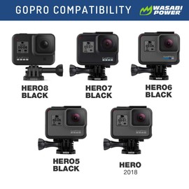 Wasabi Power HERO8 Battery (4-Pack) and Dual Charger for GoPro Hero 8 Black (All Features Available), Hero 7 Black, Hero 6 Black, Hero 5 Black, Hero 2018, Fully Compatible with Original