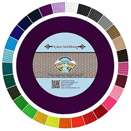 Country Brook Design - 3/8 Inch Heavy Duty 100% Real Nylon Webbing - 25+ Vibrant Colors (Purple, 20 Yards)