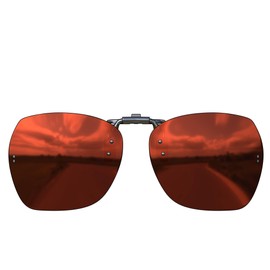 Sun Glasses Clip On Polarised Glasses Attachment Overglasses UV Protection 30630, Red mirrored, Unit size