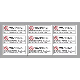 Unbranded 9 Stickers for Choke Hazard 1" x 2.5" Vending Vendstar Machine