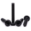 1/4-20 x 2-1/2" Pan Head Machine Screws Black, Phillips Drive,