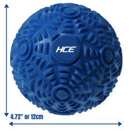 HCE Massage Ball - Myofascial Release Trigger Point Massage Therapy Ball - Lacrosse Ball - Yoga Therapeutic Spikey Ball for Muscle Knots - Deep Tissue Massage Ball with Carrying Bag (Blue-massage ball)