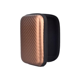 Square Headphone Storage Case, 1 Piece Headset Storage Case, Headphone Bag, Earphone Protective Case, In-Ear Headphone Storage Box, for In-Ear Earphones, Brown, 11.5 x 8.5 x 4 cm
