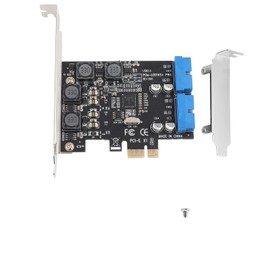 Jectse PCIE PCIExpress to Internal 2 Port 19 Pin Header USB 3.0 Expansion Card with Low,4 Power Modules,4 Insurances