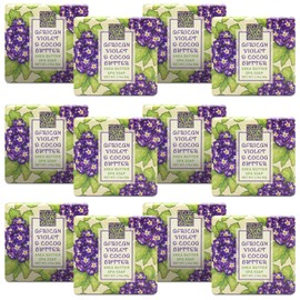 Greenwich Bay Mini Botanical Soap Bars – 12 Pack 1.9 oz Each – Individually Wrapped Guest Soaps for Airbnb, Spa, Travel, Bath – Travel Size Bar Soap Set, African Violet