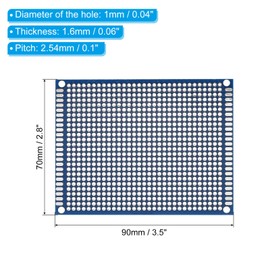 PATIKIL 9 x 7 cm Double Sided PCB Board, 10 Pcs 1.6 mm Thickness Prototype Kit, PCB Circuit Board FR-4 Perfboard for DIY Soldering Electronic Experiments, Blue