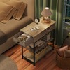 WLIVE Narrow Side Table with 2 USB Ports and 2
