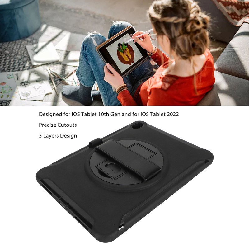 Tablet Case Hard PC Precise Cutouts Hand Strap 360 Degree